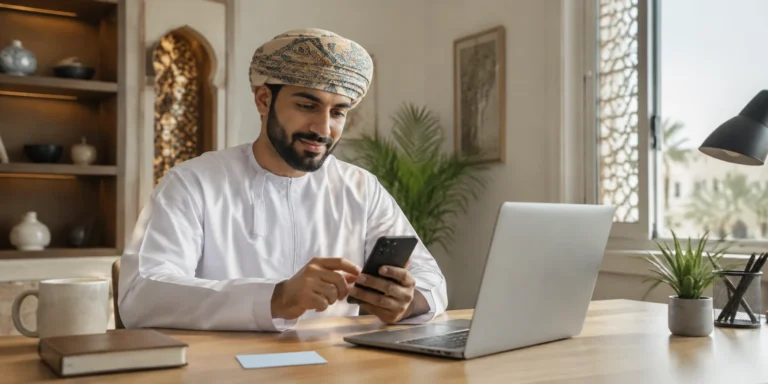 Resident using a digital service after misplacing a card in Oman